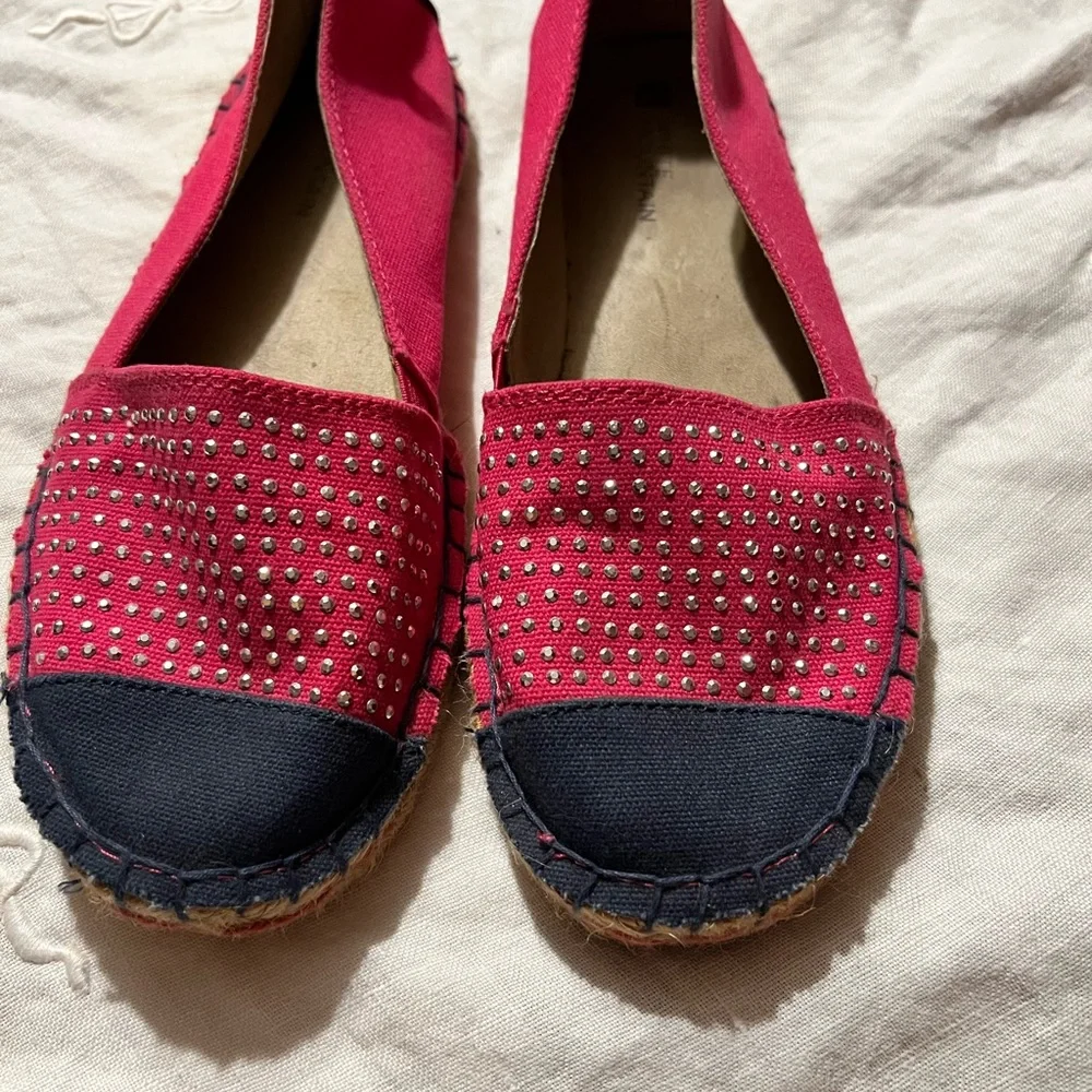 White Mountain canvas espadrille pink & blue 8‎ sparkle beach vibes very comfy